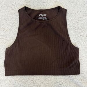 Brown Garage Cropped Tank
